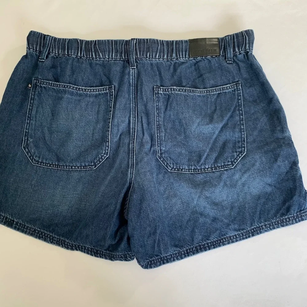 Judy Denim Shorts Women 2XL Baggy Blue Dark Wash Drawstring Cotton Hemp Boho